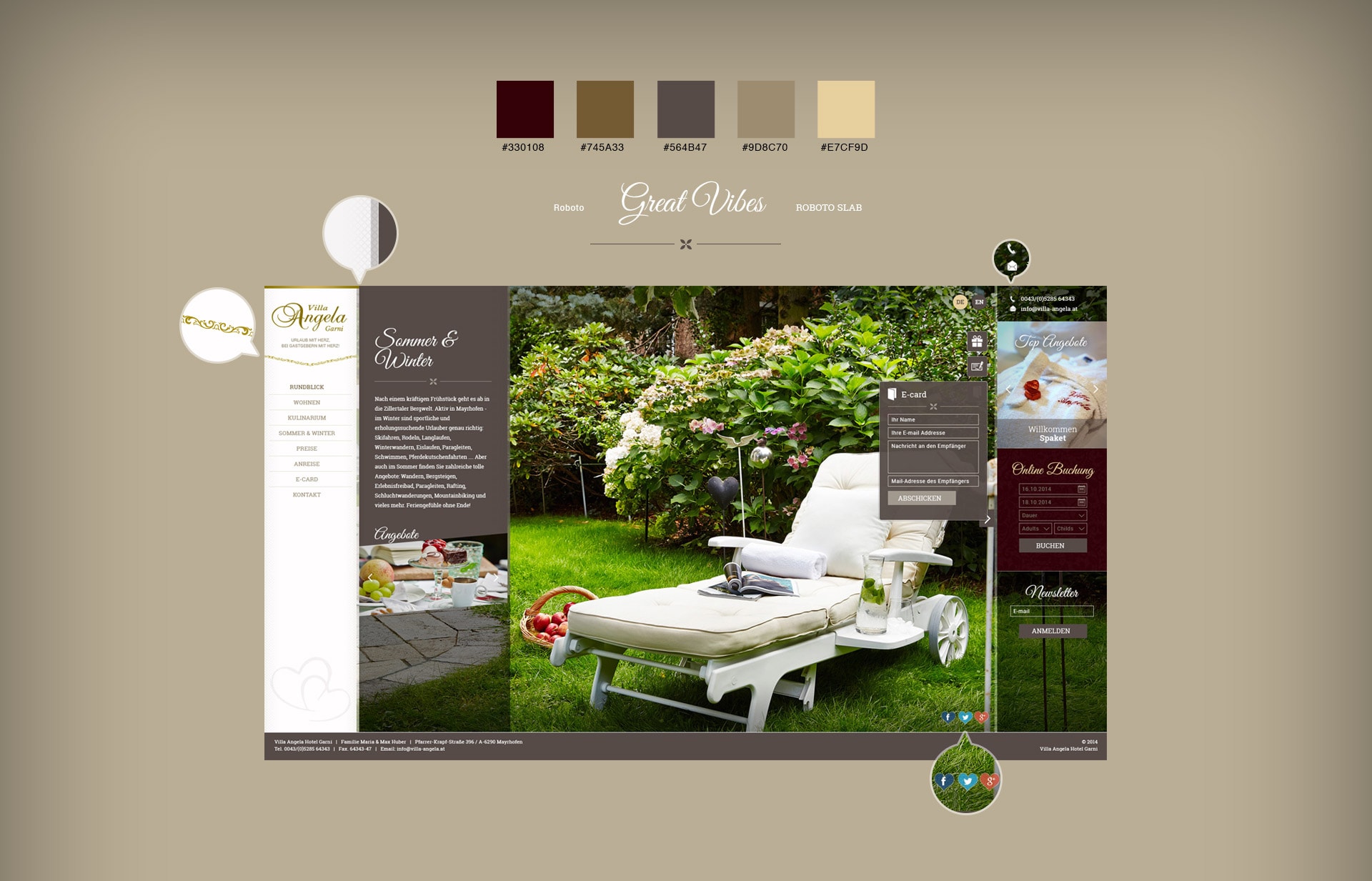 Webdesign für Hotel Garni