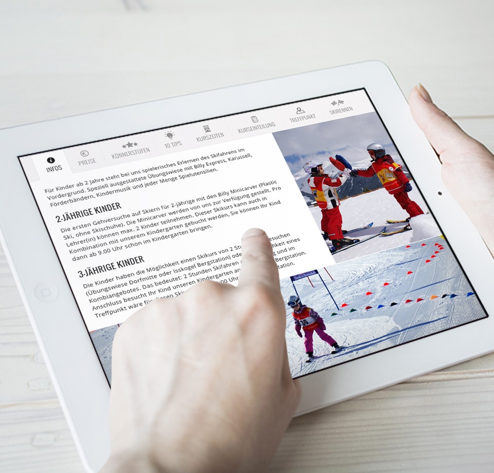 Webdesign für Skischule in Österreich