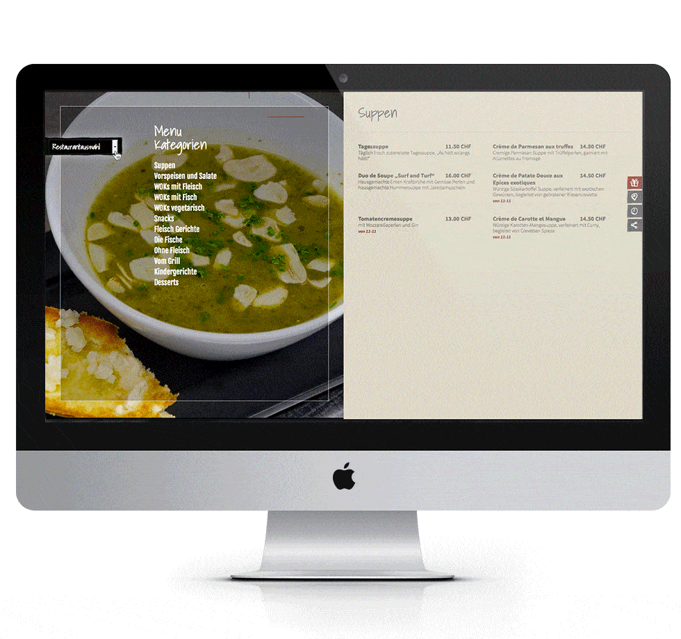 Webdesign für Restaurant in Zürich